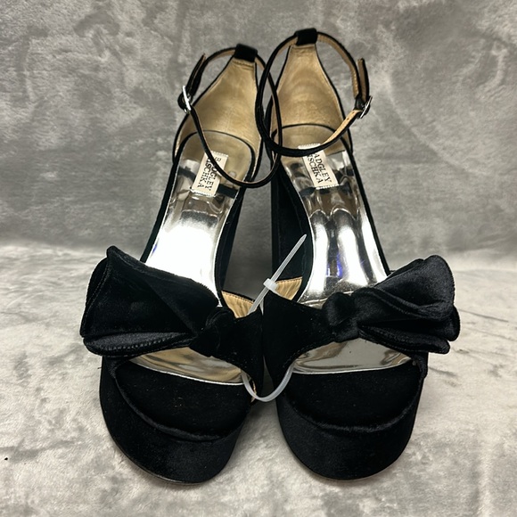 Badgley Mischka Zoelle Ankle Strap Bow Platform High Heel Sandals Size 11 - Picture 5 of 8